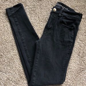 American Eagle skinny jegging hi rise 2 long black